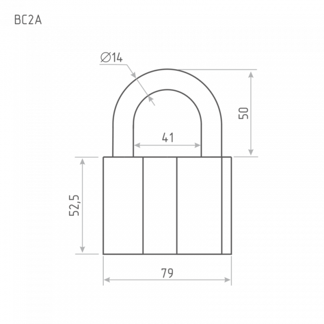 Замок навесной ВС2А сталь Замок навесной ВС2А сталь