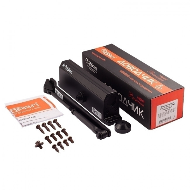 Доводчик дверной 5S черный 120-160кг Доводчик дверной 5S черный 120-160кг