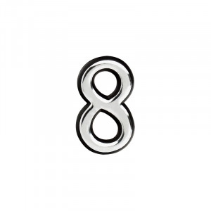 Цифра на дверь 55 мм хром 8