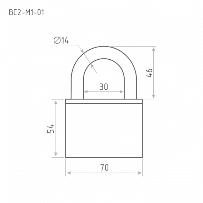 Замок навесной ВС2-М1-01 сталь Замок навесной ВС2-М1-01 сталь