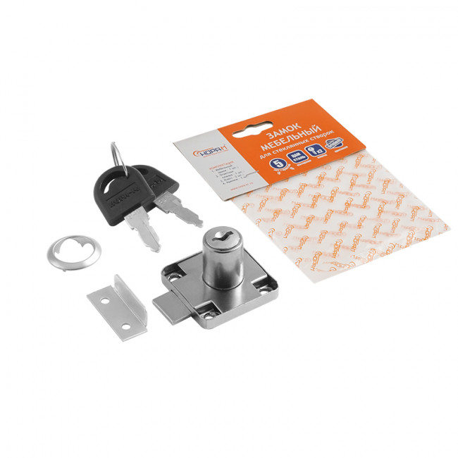 Мебельный замок 6138 хром 22 мм Мебельный замок 6138 хром 22 мм