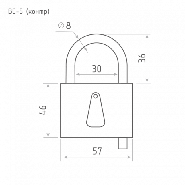 Замок навесной ВС-5 (контр) сталь