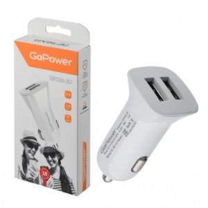 Авто з/у GoPower GPC06-2U 2USB белый