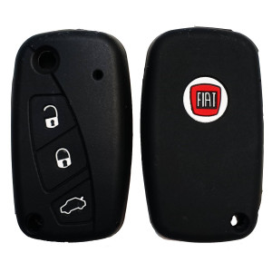 Чехол силиконовый выкидного ключа FIAT 3 кнопки (с лого)