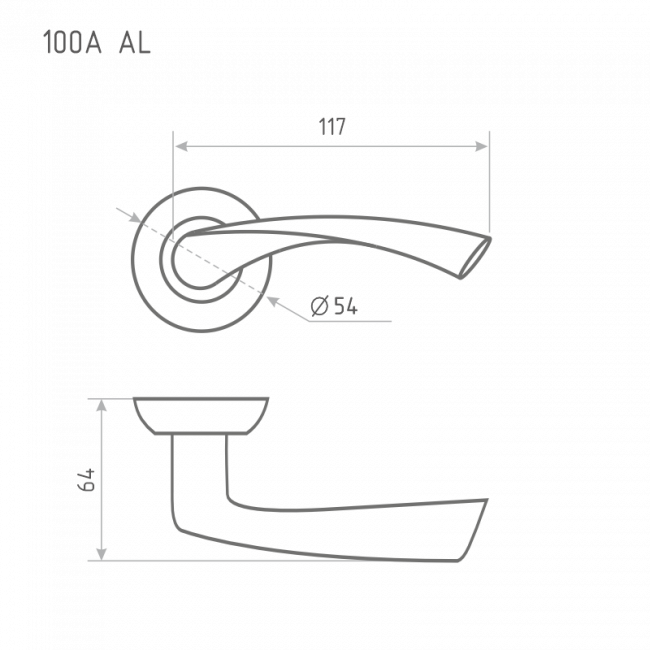 Ручка дверная 100 А Al старая медь Ручка дверная 100 А Al старая медь