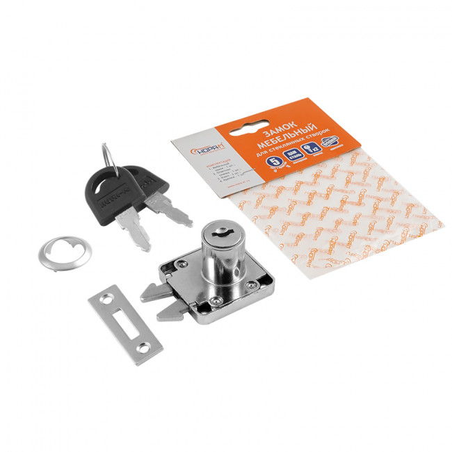 Мебельный замок 6202 хром 22 мм Мебельный замок 6202 хром 22 мм