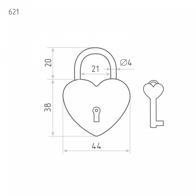 Замок навесной 621 красный Замок навесной 621 красный