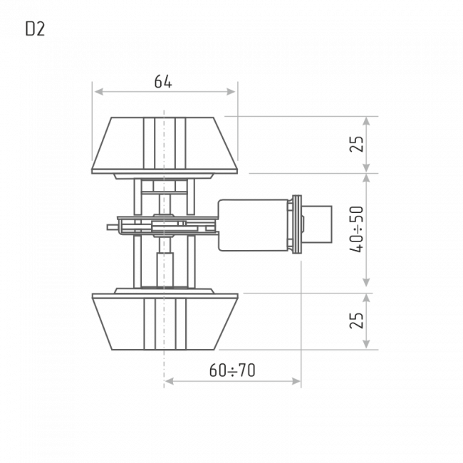 Замок врезной D2 черный Замок врезной D2 черный