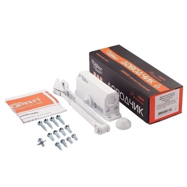 Доводчик дверной 2S от 25 до 50 кг белый Доводчик дверной 2S от 25 до 50 кг белый