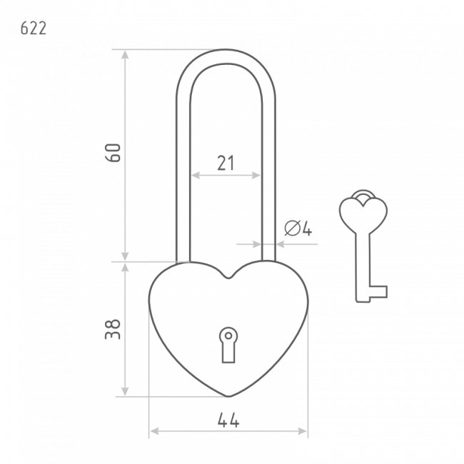 Замок навесной 622 красный Замок навесной 622 красный