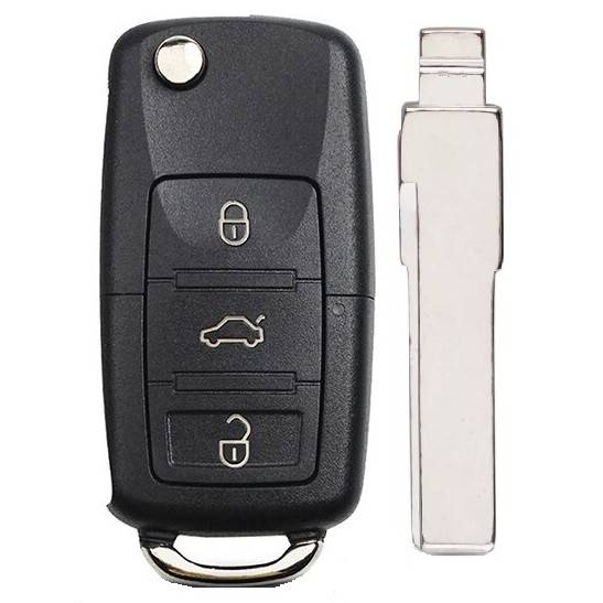 Корпус выкидного ключа VOLKSWAGEN 3 кнопки HU-HAA HU66, с лого