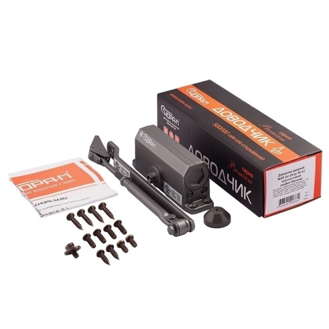 Доводчик дверной 2S от 25 до 50 кг графит Доводчик дверной 2S от 25 до 50 кг графит