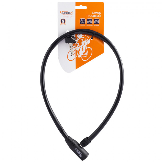 Велосипедный замок №20 черный 6х650 мм