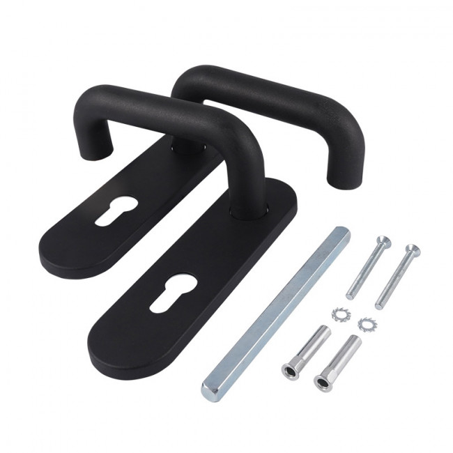 Ручка на планке для противопожарных дверей ПП-02-72 мм черный Ручка на планке для противопожарных дверей ПП-02-72 мм черный