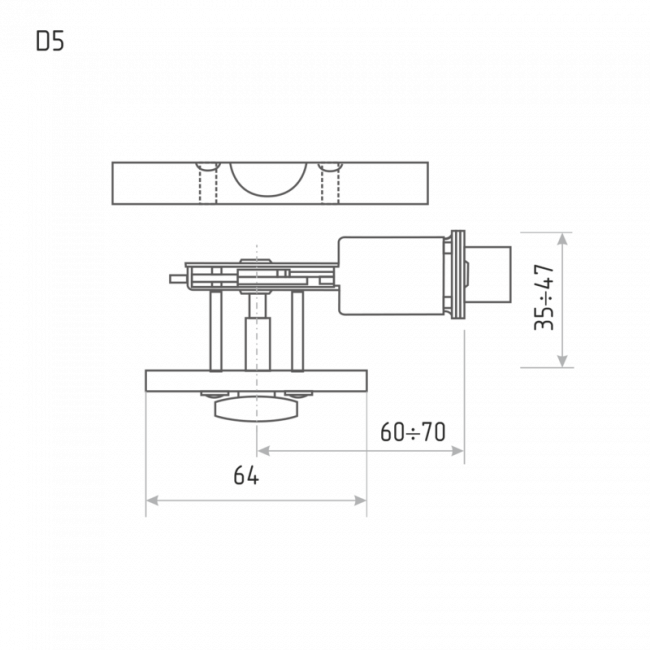 Замок врезной D5 матовый никель