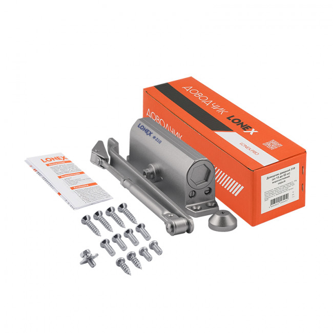 Доводчик дверной 310 LONEX от 15 до 60 кг серый Доводчик дверной 310 LONEX от 15 до 60 кг серый