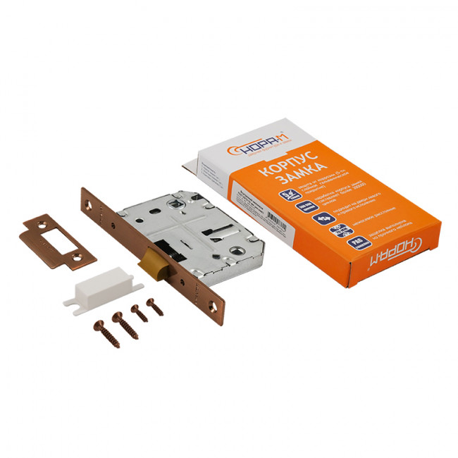 Внутренний механизм с пластиковым ригелем 2070-70 ППП матовый кофе Внутренний механизм с пластиковым ригелем 2070-70 ППП матовый кофе