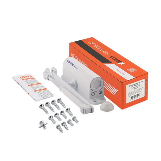 Доводчик дверной 310 LONEX от 15 до 60 кг белый Доводчик дверной 310 LONEX от 15 до 60 кг белый