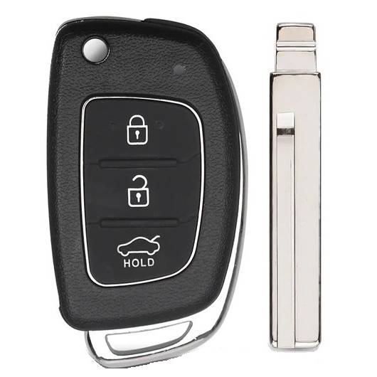 Корпус выкидного ключа HYUNDAI 3 кнопки HY-19DP HYN17P, с лого