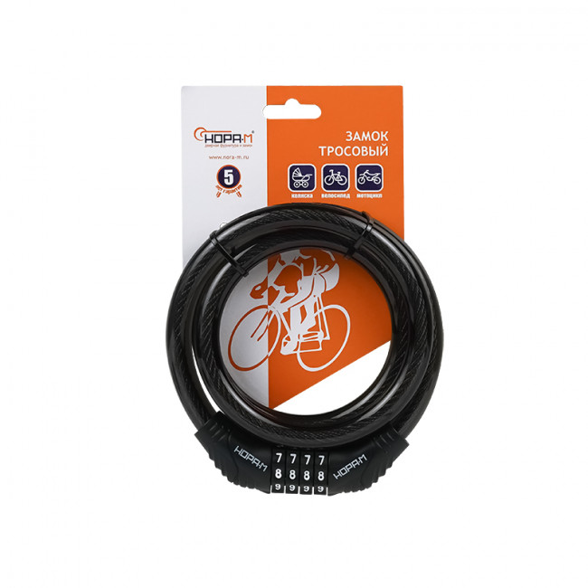 Велосипедный замок №21 черный 12x800 мм Велосипедный замок №21 черный 12x800 мм