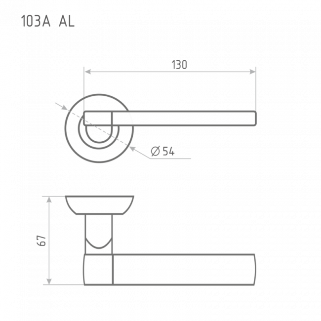 Ручка дверная 103 А Al графит Ручка дверная 103 А Al графит