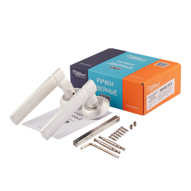 Ручка дверная 103 А Al белый жемчуг Ручка дверная 103 А Al белый жемчуг