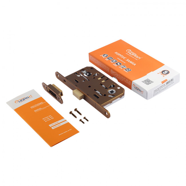 Корпус замка под цилиндр магнитный М25М-85 мм матовый кофе Корпус замка под цилиндр магнитный М25М-85 мм матовый кофе