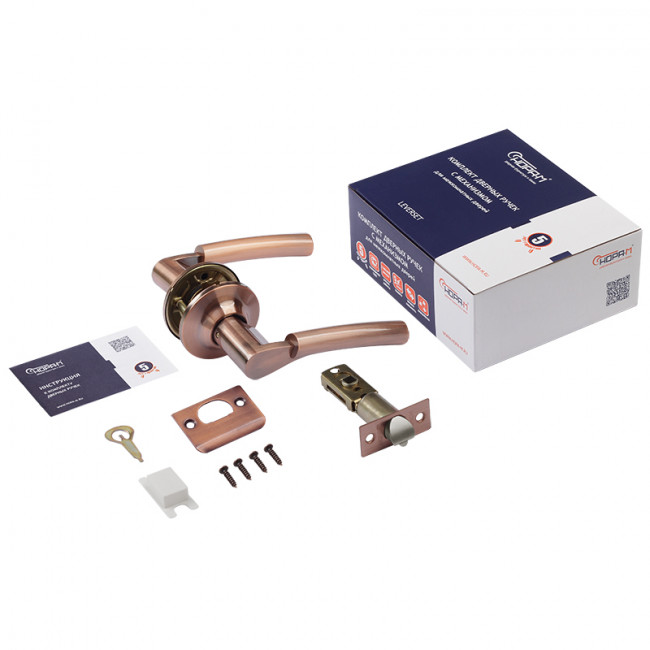 Защелка межкомнатная АА старая медь 05 - без запирания Защелка межкомнатная АА старая медь 05 - без запирания