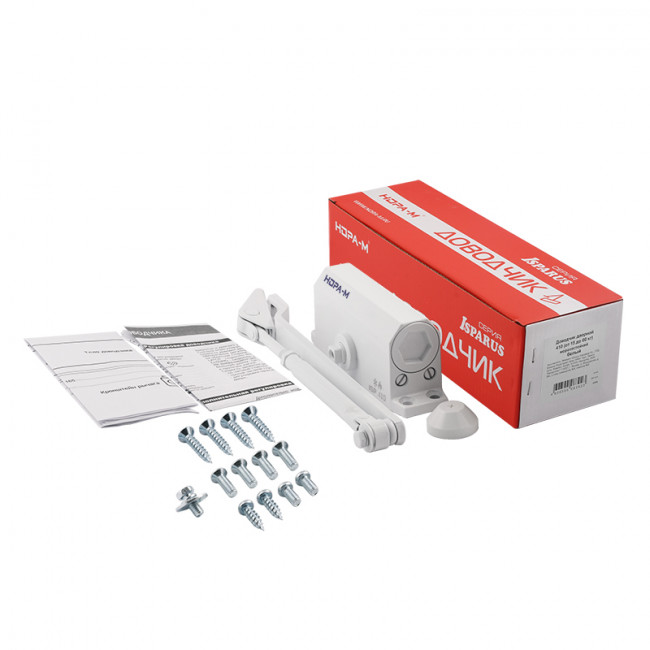 Доводчик дверной 410 ISPARUS от 15 до 60 кг белый Доводчик дверной 410 ISPARUS от 15 до 60 кг белый