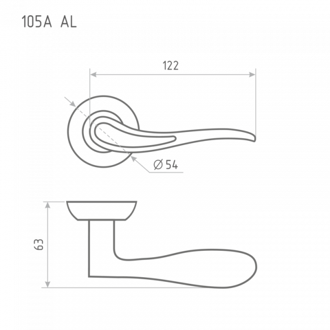 Ручка дверная 105 А Al золото Ручка дверная 105 А Al золото