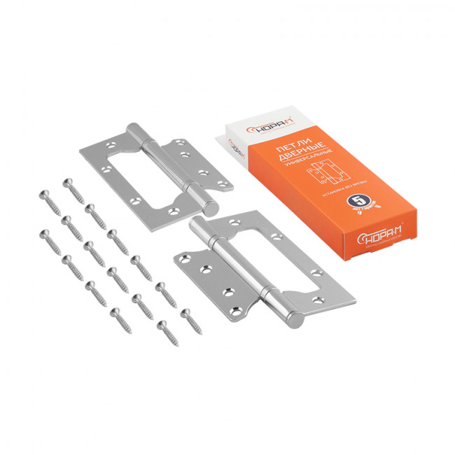 Петля без врезки 800-5' (125*75*2,5) без колп. хром Петля без врезки 800-5' (125*75*2,5) без колп. хром