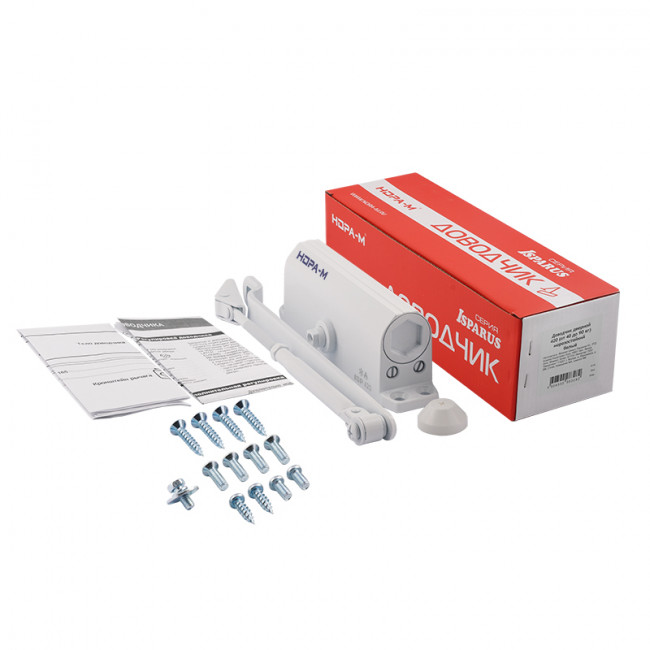 Доводчик дверной 420 ISPARUS от 40 до 90 кг белый Доводчик дверной 420 ISPARUS от 40 до 90 кг белый