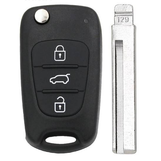 Корпус выкидного ключа KIA 3 кнопки HY-19DP HYN17, с лого