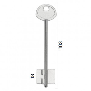 Заготовка дверного ключа Гардиан-6 GRD6D 103*22,4*17,7мм