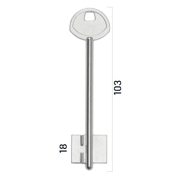 Заготовка дверного ключа Гардиан-6 GRD6D 103*22,4*17,7мм