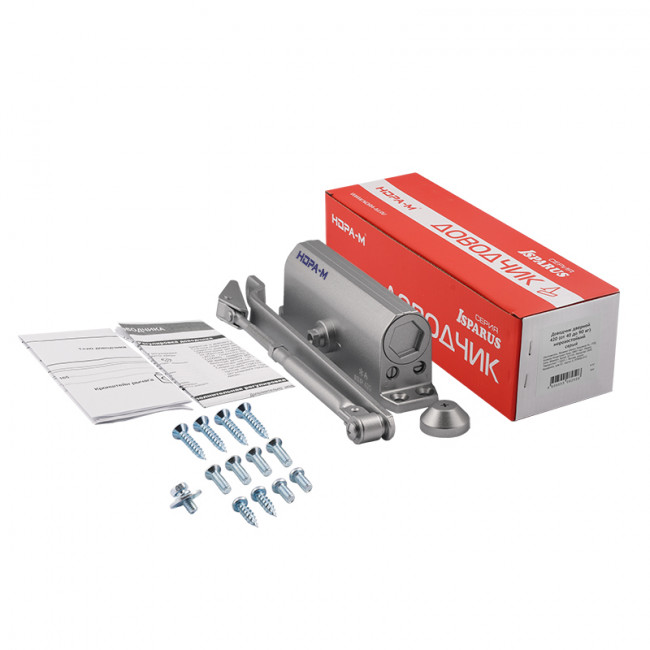 Доводчик дверной 420 ISPARUS от 40 до 90 кг серый Доводчик дверной 420 ISPARUS от 40 до 90 кг серый