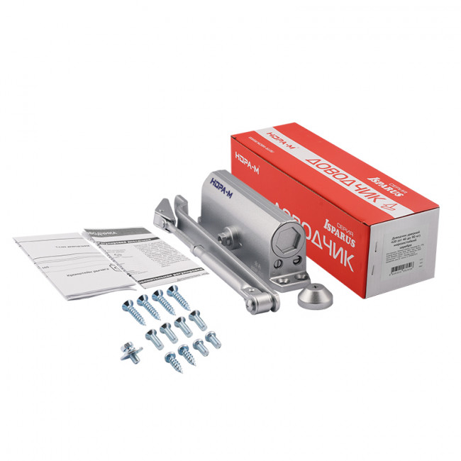 Доводчик дверной 420 ISPARUS от 40 до 90 кг серебро Доводчик дверной 420 ISPARUS от 40 до 90 кг серебро