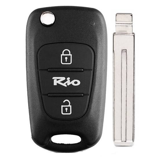 Корпус выкидного ключа KIA RIO 3 кнопки KIA7 TOY48, с лого