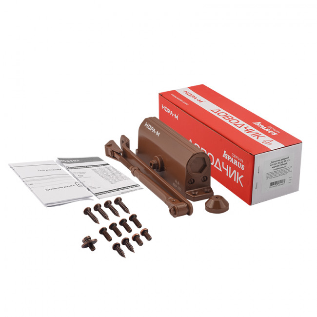 Доводчик дверной 420 ISPARUS от 40 до 90 кг коричневый Доводчик дверной 420 ISPARUS от 40 до 90 кг коричневый