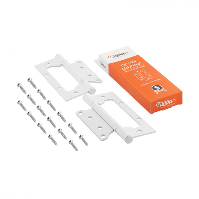 Петля без врезки 800-5' (125*75*2,5) без колп. белый Петля без врезки 800-5' (125*75*2,5) без колп. белый