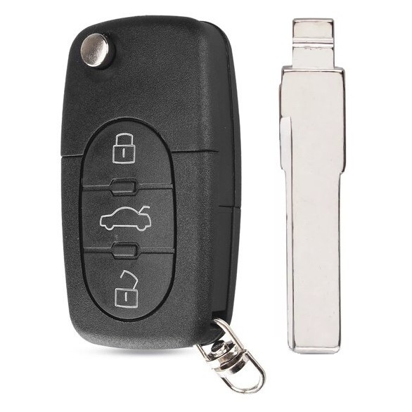 Корпус выкидного ключа AUDI 3 кнопки HU-HAA HU66 CR1616, с лого