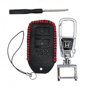 Чехол кожаный смарт ключа HONDA 2 кнопки с карабином