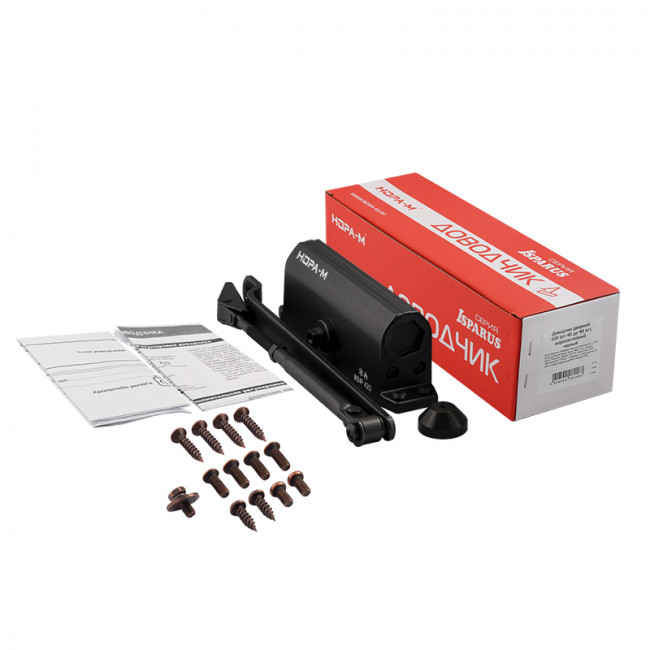 Доводчик дверной 420 ISPARUS от 40 до 90 кг черный Доводчик дверной 420 ISPARUS от 40 до 90 кг черный