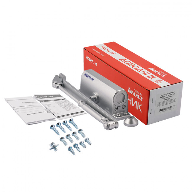 Доводчик дверной 440 ISPARUS от 80 до 140 кг серебро Доводчик дверной 440 ISPARUS от 80 до 140 кг серебро