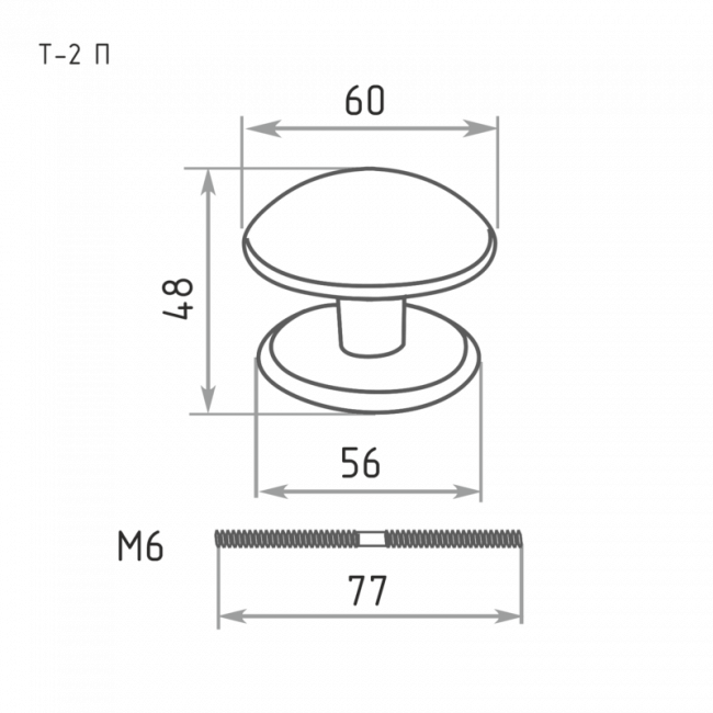 Ручка РК-1 т-2 П (компл.) черный муар