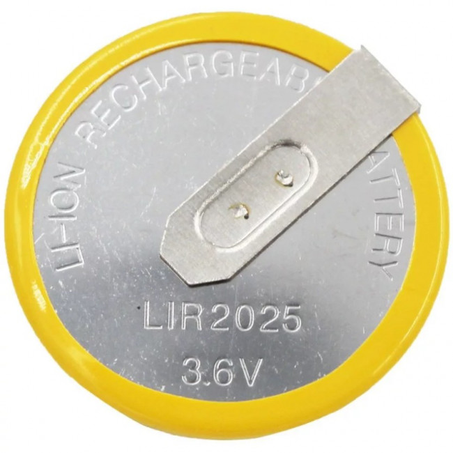 Аккумулятор LIR2025 3.6V (контакты 90°)