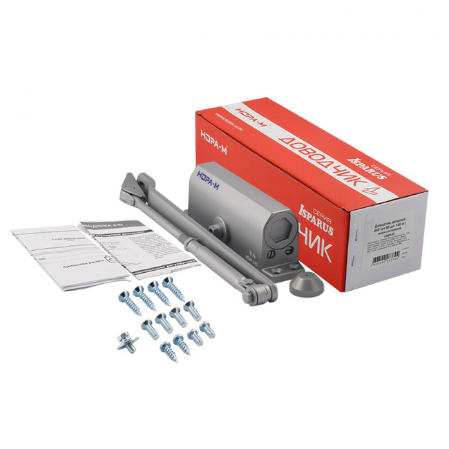 Доводчик дверной 440 ISPARUS от 80 до 140 кг серый Доводчик дверной 440 ISPARUS от 80 до 140 кг серый