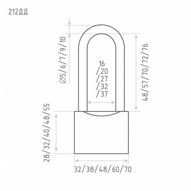 Замок навесной ЗН-212ДД темный 40 мм
