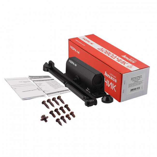 Доводчик дверной 440 ISPARUS от 80 до 140 кг черный Доводчик дверной 440 ISPARUS от 80 до 140 кг черный