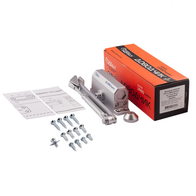 Доводчик дверной с фиксацией 510F URBOnization от 15 до 60 кг серебро Доводчик дверной с фиксацией 510F URBOnization от 15 до 60 кг серебро